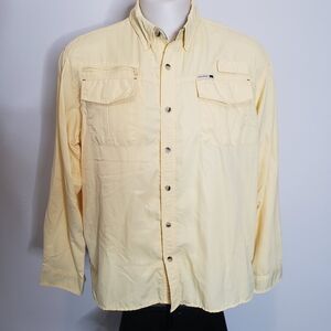 Dakota Grizzly Vented Button Up Fishing Hiking Outdoors Shirt Sz XL Yellow